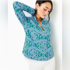 Lilly Pulitzer Bon Bon Blue Leapin Leopards Melena Popover